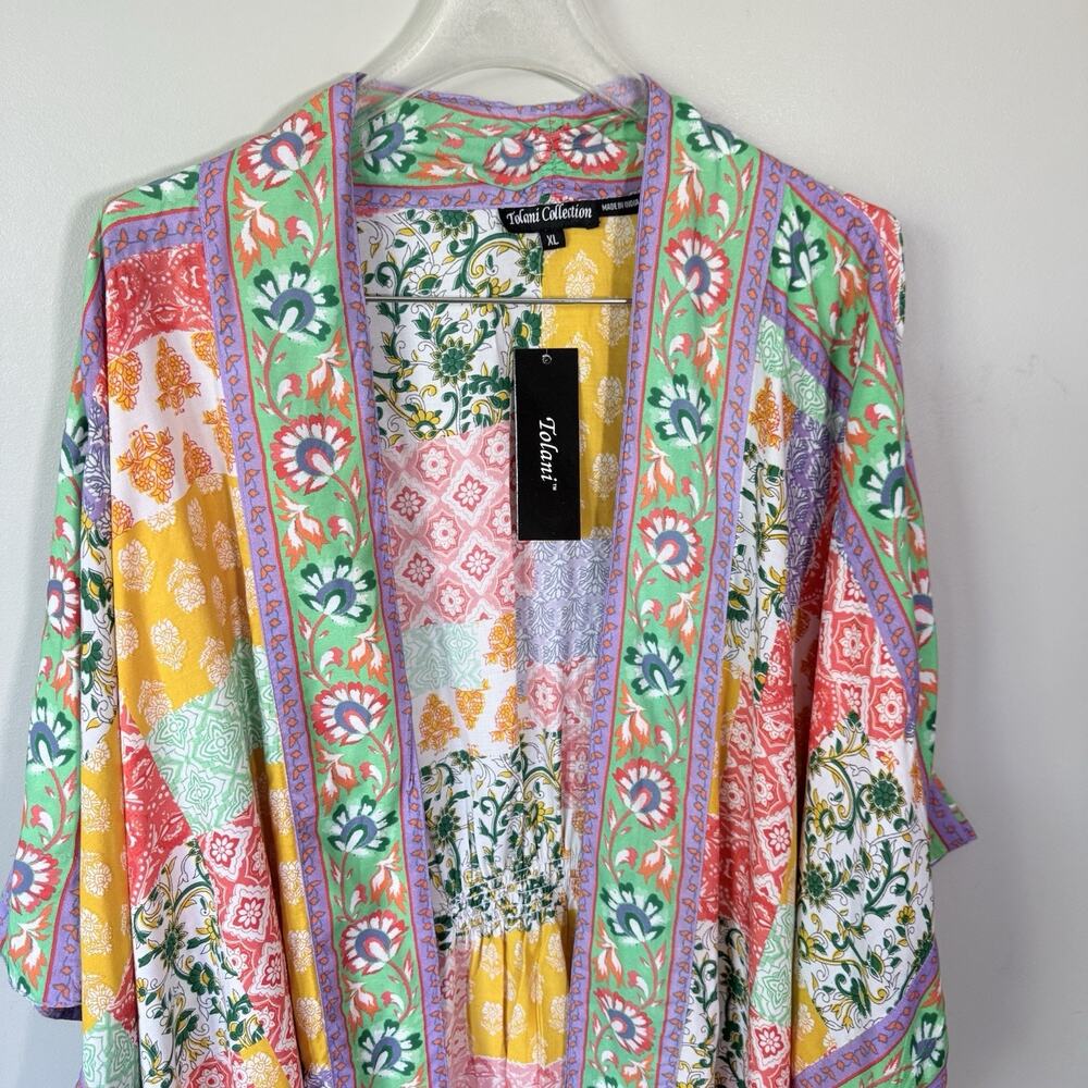 ANTHROPOLOGIE Tolani Collection Raelyn Kimono Draped Cardigan Top Size XL NEW - Picture 2 of 6